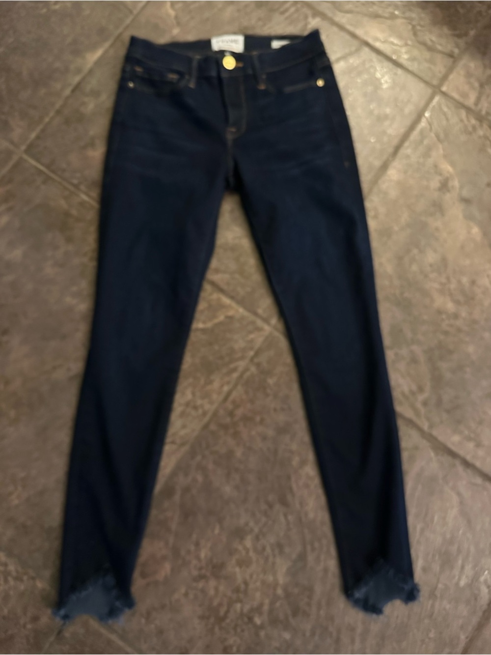 Frame Denim Dark Indigo Skinny Jeans